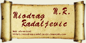 Miodrag Radaljević vizit kartica
